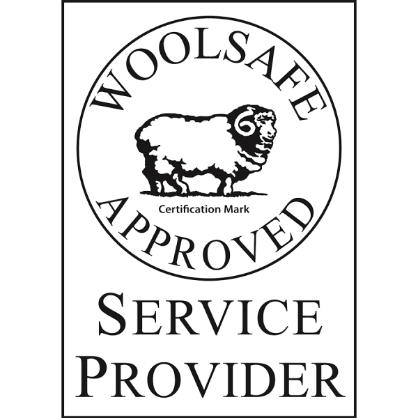 Accreditations and Awards - Woolsafe Service Provider B_W Mark - Nice Threads Carpet Cleaning